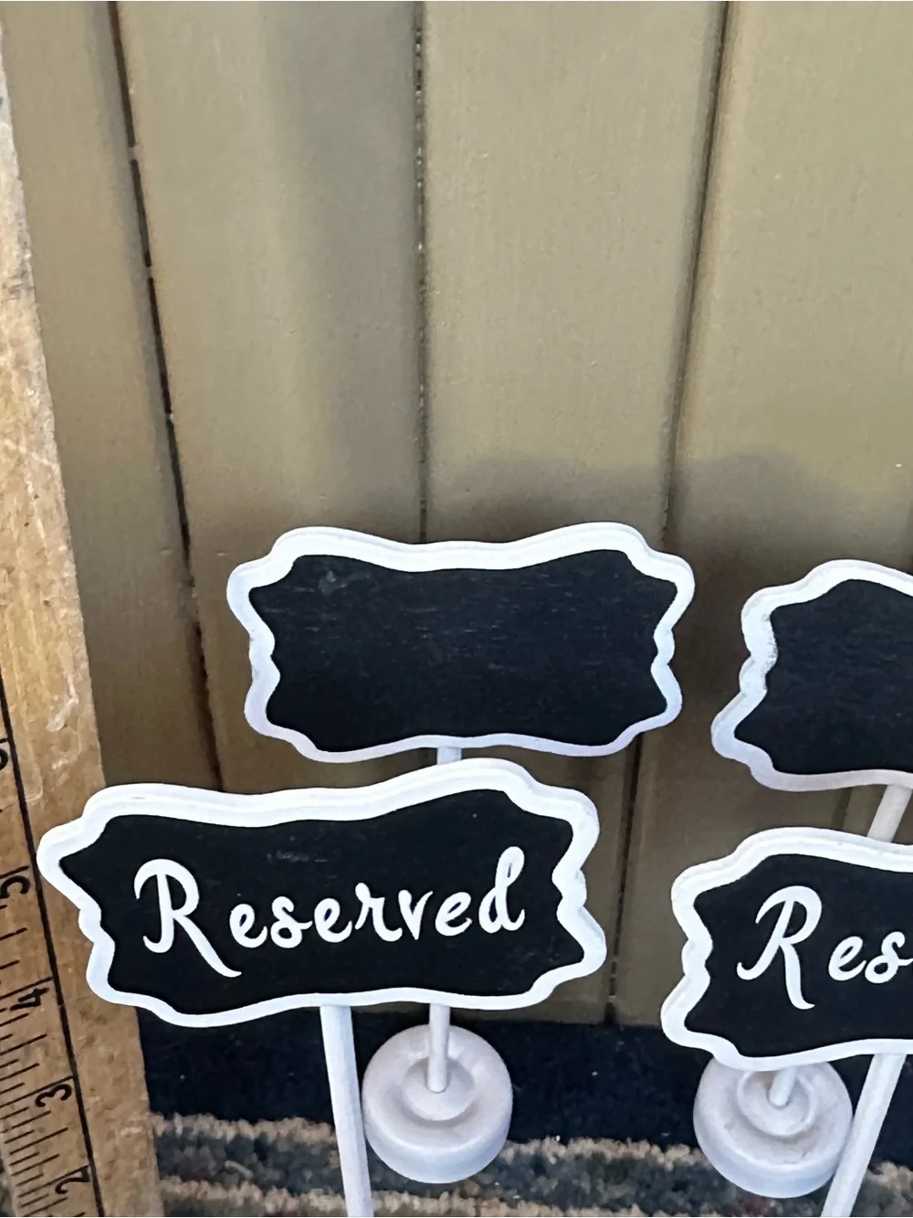 Reserved Table Chalk Signs - White and Black - Party Supplies